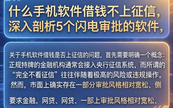 什么手机软件借钱不上征信，深入剖析5个闪电审批的软件