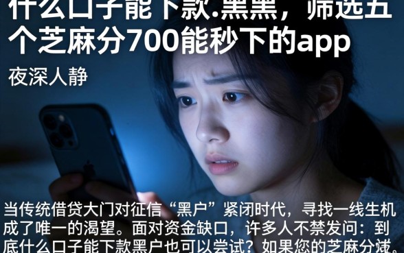 什么口子能下款 黑户,筛选五个芝麻分700能秒下的app
