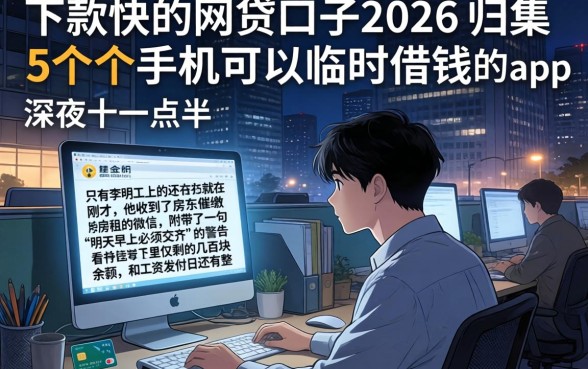 下款快的网贷口子2026,归集5个手机可以临时借钱的app