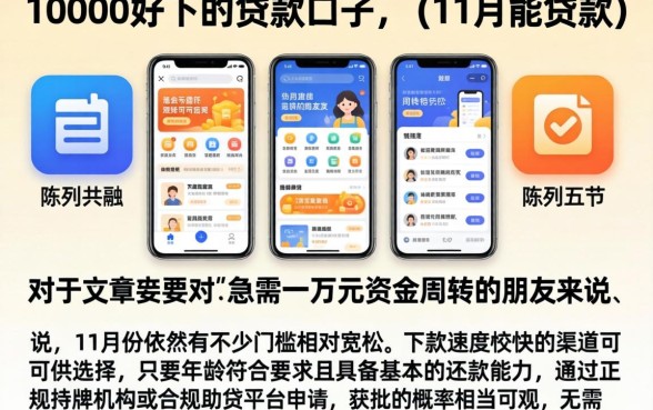10000好下的贷款口子，陈列五个11月能贷款的软件