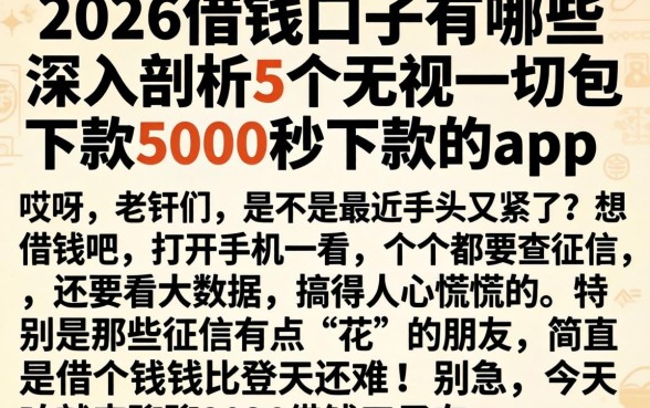 2026借钱口子有哪些，深入剖析5个无视一切包下款5000秒下款的app