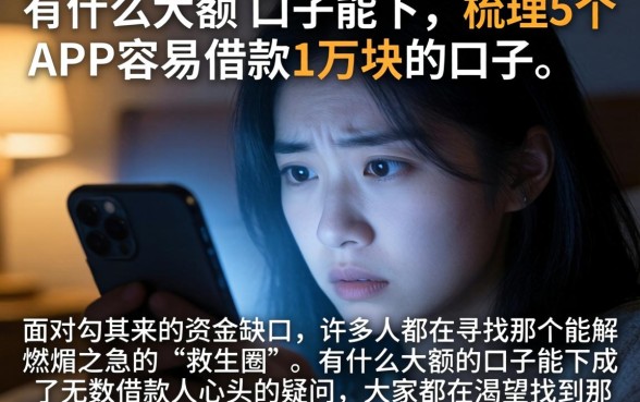 有什么大额的口子能下,梳理5个APP容易借款1万块的口子