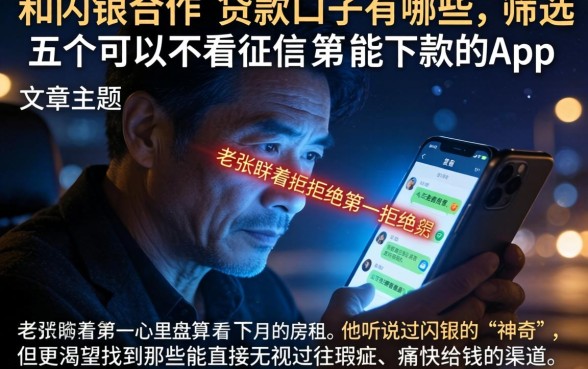 和闪银合作的贷款口子有哪些，筛选五个可以不看征信就能下款的app
