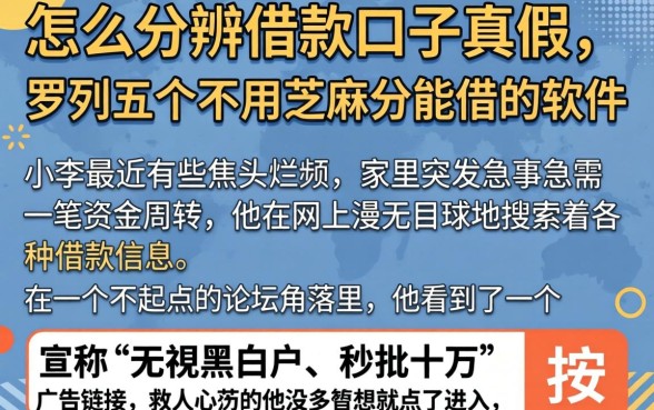 怎么分辨借款口子真假，罗列五个不用芝麻分能借的软件
