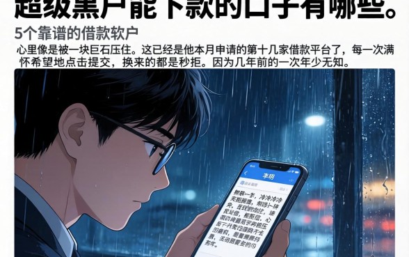 超级黑户能下款的口子有哪些，细致阐述5个靠谱的借款软件