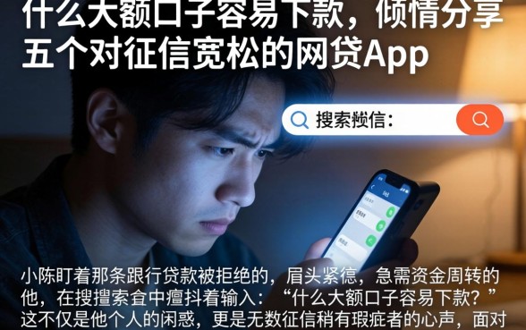 什么大额口子容易下款，倾情分享五个对征信宽松的网贷app