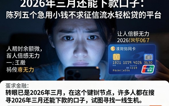 2026年三月还能下款的口子，陈列五个急用小钱不求征信流水轻松贷的平台