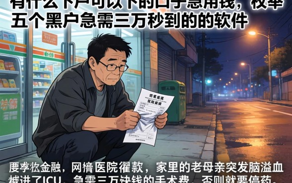 有什么下户可以下的口子急用钱，枚举五个黑户急需三万秒到的的软件