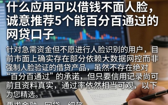 什么应用可以借钱不用人脸，诚意推荐5个能百分百通过的网贷口子