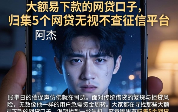 大额易下款的网贷口子，归集5个网贷无视不查征信平台