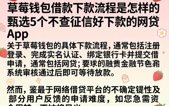草莓钱包借款下款流程是怎样的,甄选5个不查征信好下款的网贷app