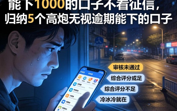 能下1000的口子不看征信，归纳5个高炮无视逾期能下的口子