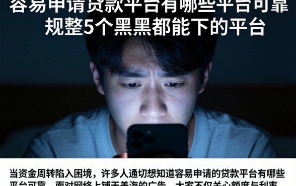 容易申请的贷款平台有哪些平台可靠，规整5个黑户都能下的平台