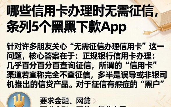 哪些信用卡办理时无需征信，条列5个黑户下款app