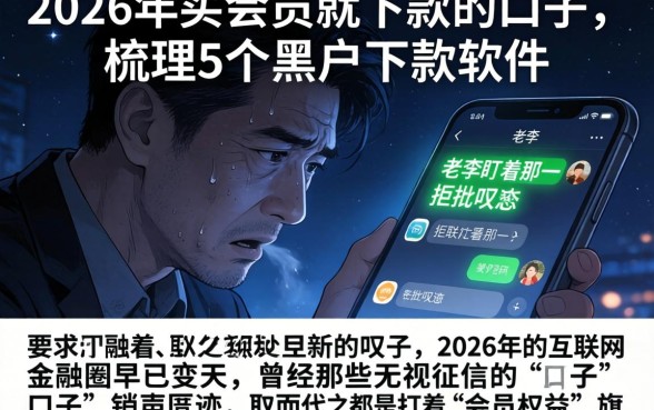 2026年买会员就下款的口子,梳理5个黑户下款软件