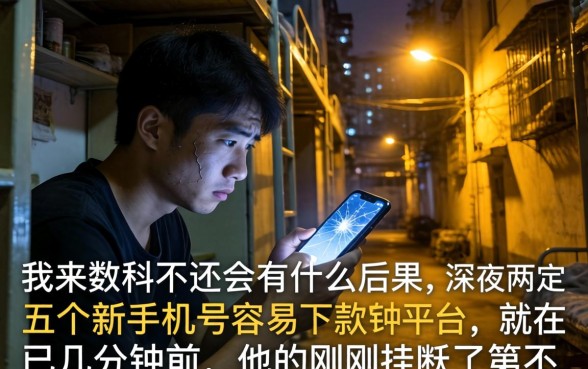 我来数科不还会有什么后果,概括五个新手机号容易下款的平台