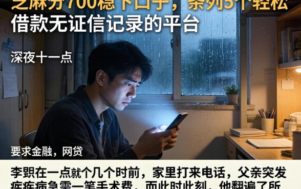 芝麻分700稳下口子，条列5个轻松借款无征信记录的平台