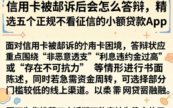 信用卡被起诉后会怎么答辩,精选五个正规不看征信的小额贷款app