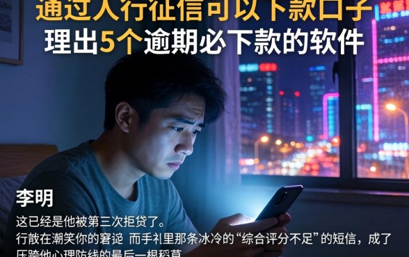 通过人行征信可以下款的口子，理出5个逾期必下款的软件