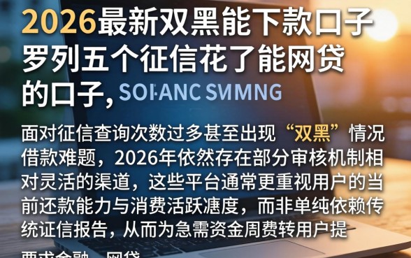 2026最新双黑能下款的口子，罗列五个征信花了能网贷的口子