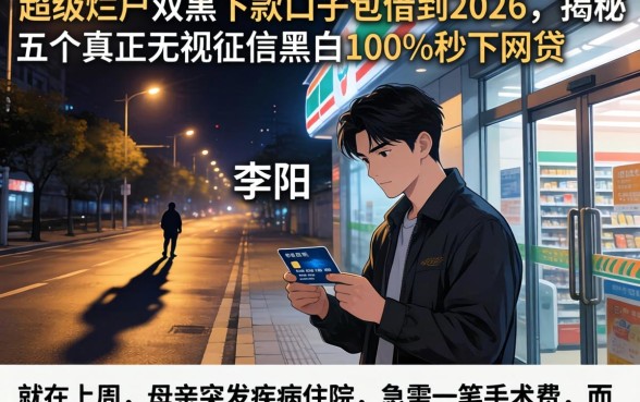 超级烂户双黑下款口子包借到2026，揭秘五个真正无视征信黑白100%秒下网贷