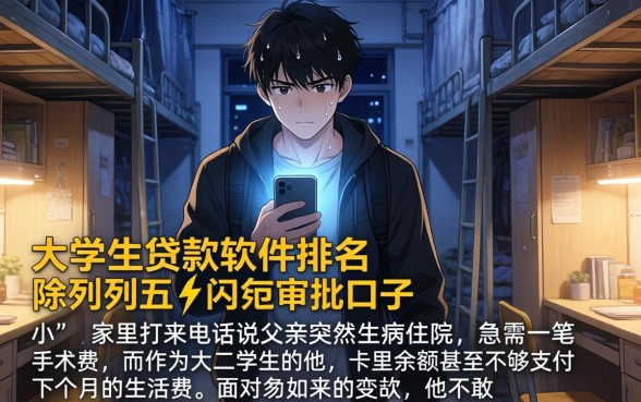 大学生贷款软件排名，陈列五个闪电审批的口子