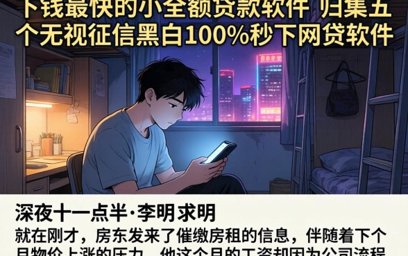 下钱最快的小额贷款软件,归集五个无视征信黑白100%秒下网贷软件