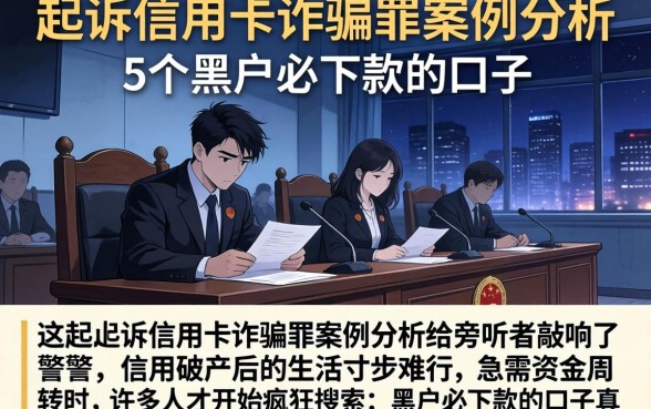 起诉信用卡诈骗罪案例分析，细致阐述5个黑户必下款的口子