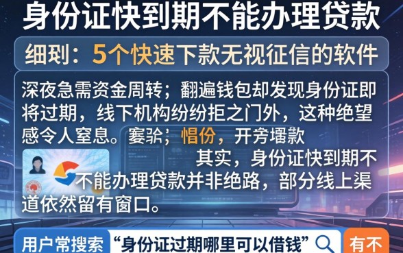 身份证快到期不能办理贷款，细致阐述5个快速下款无视征信的软件