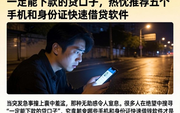 一定能下款的贷口子,热忱推荐五个手机和身份证快速借钱软件