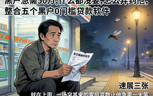 黑户急需50万,什么都没要,怎么弄到他,整合五个黑户0门槛贷款软件