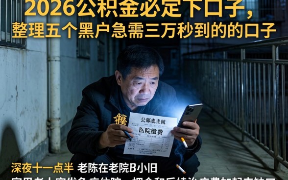 2026公积金必定下口子，整理五个黑户急需三万秒到的的口子