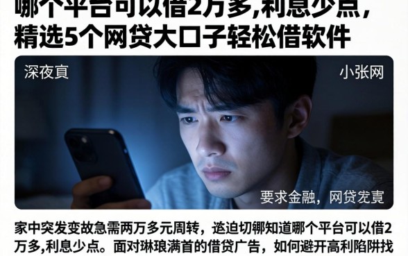 哪个平台可以借2万多,利息少点，精选5个网贷大口子轻松借软件