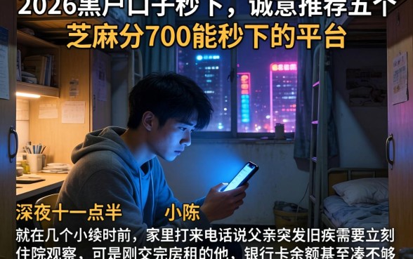 2026黑户口子秒下，诚意推荐五个芝麻分700能秒下的平台