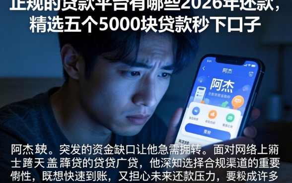 正规的贷款平台有哪些2026年还款，精选五个5000块贷款秒下口子