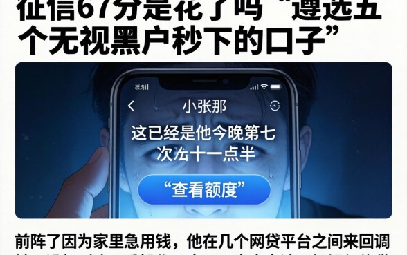 征信67分是花了吗，遴选五个无视黑户秒下的口子