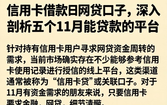 信用卡借款的网贷口子，深入剖析五个11月能贷款的平台