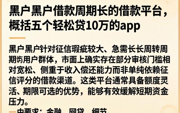 黑户黑户借款周期长的借款平台,概括五个轻松贷10万的app