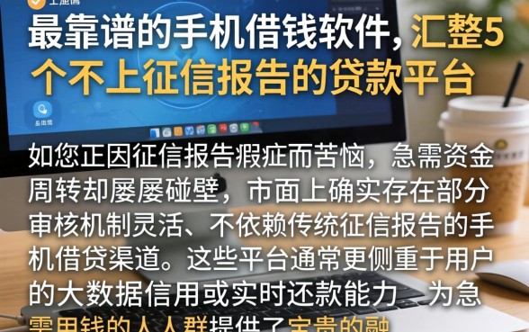 最靠谱的手机借钱软件，汇整5个不上征信报告的贷款平台