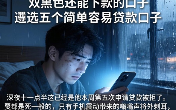 双黑色还能下款的口子，遴选五个简单容易贷款口子