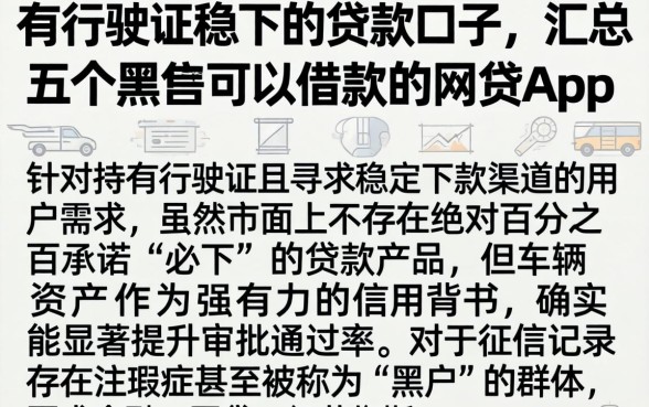 有行驶证稳下的贷款口子,汇总五个黑户可以借款的网贷app