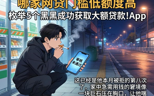 哪家网贷门槛低额度高,枚举5个黑户成功获取大额贷款的app