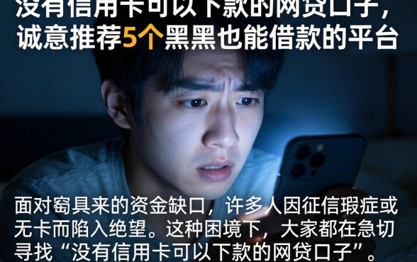 没有信用卡可以下款的网贷口子，诚意推荐5个黑户也能借款的平台