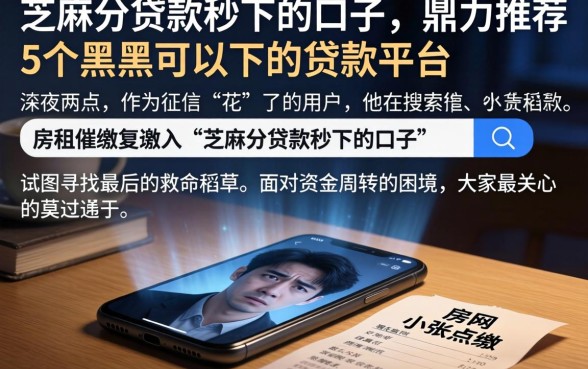 芝麻分贷款秒下的口子，鼎力推荐5个黑户可以下的贷款平台