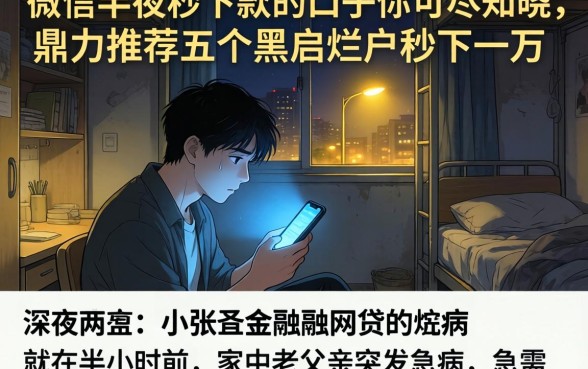 微信半夜秒下款的口子你可尽知晓，鼎力推荐五个黑户烂户秒下一万