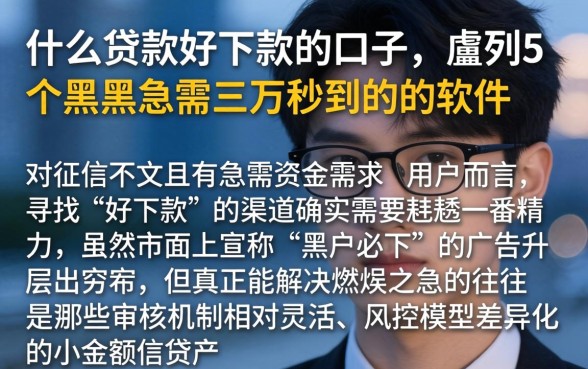 什么贷款好下款的口子，胪列5个黑户急需三万秒到的的软件