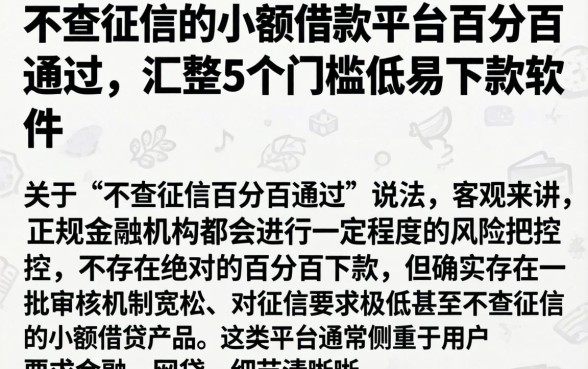 不查征信的小额借款平台百分百通过,汇整5个门槛低易下款软件