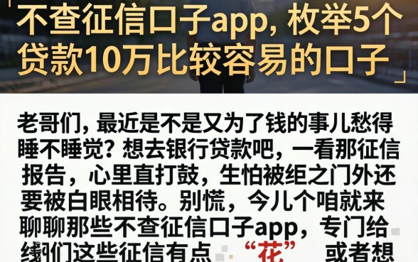 不查征信口子app，枚举5个贷款10万比较容易的口子