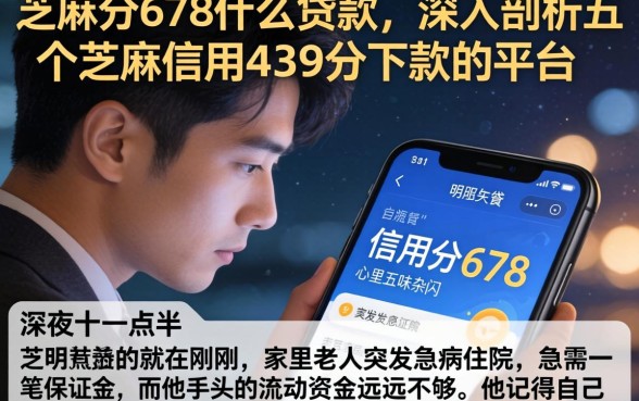 芝麻分678什么贷款，深入剖析五个芝麻信用439分下款的平台