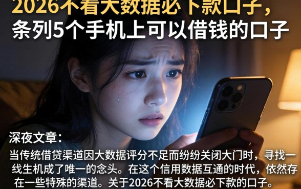 2026不看大数据必下款的口子，条列5个手机上可以借钱的口子